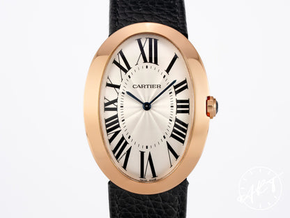 Cartier Baignoire Large Silver Dial 18K Rose Gold Oval Manual Watch W8000002