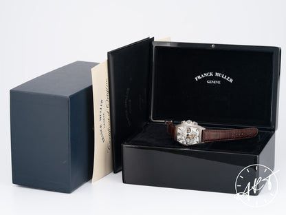 Franck Muller Cintrée Curvex Chrono Grande Date Silver Skeleton Dial SS Watch 8083 BP