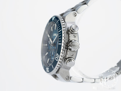 NEW Oris Aquis Chrono 45.5 Blue Dial SS Auto Blue Whale Ltd Ed Watch w/ B&P