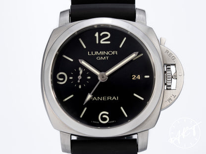 Panerai PAM 320 Luminor 1950 R Serial 3 Days GMT Black Dial SS Watch PAM00320 w/Box