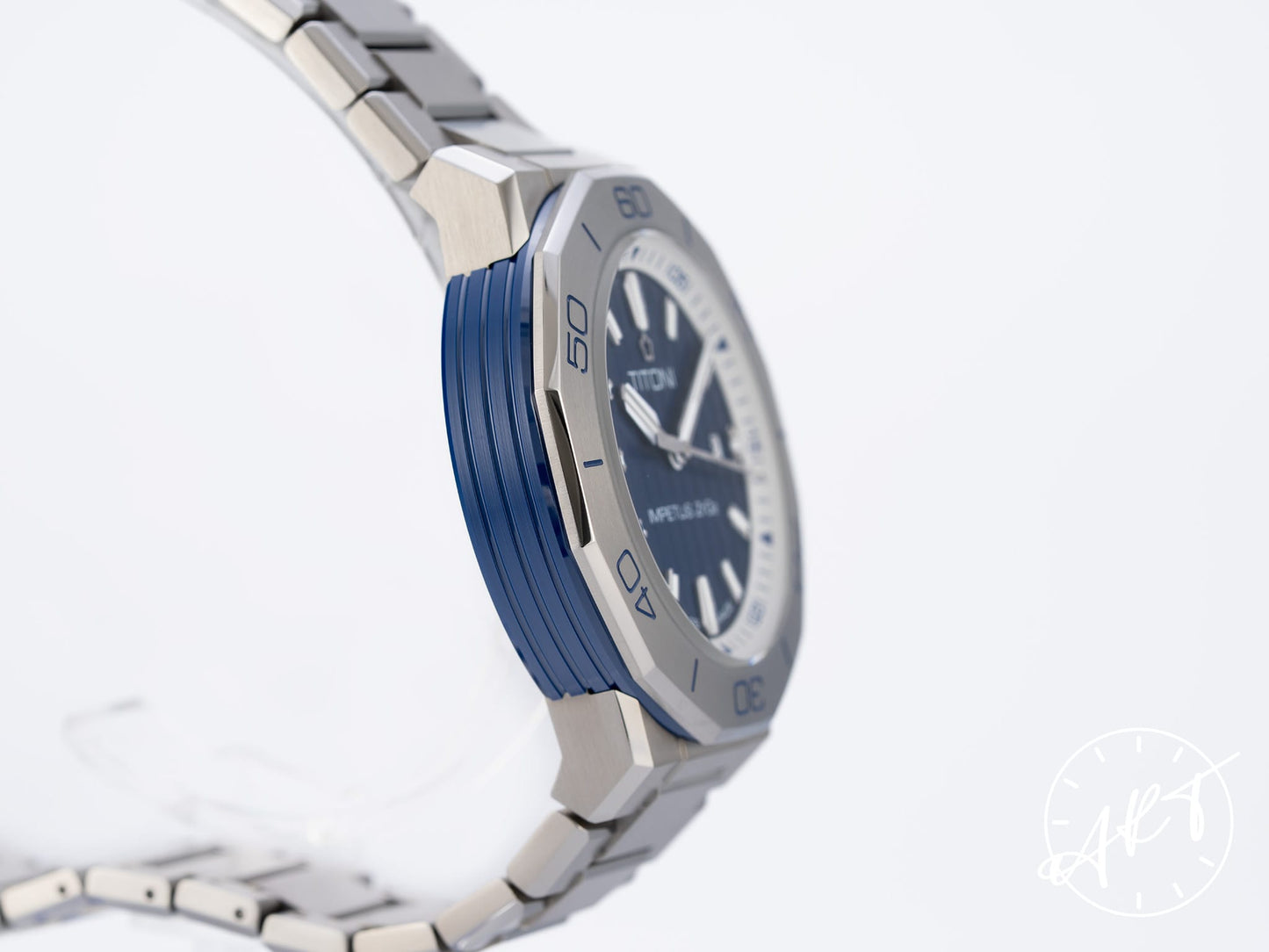 NEW Titoni Impetus CeramTech Blue Dial SS Auto Diver Watch 83765 w/ B&P