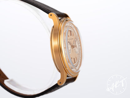 NEW Furlan Marri Sabbia Rosa Chrono Champagne Dial Gold Plated & SS Mecaquartz Watch BP