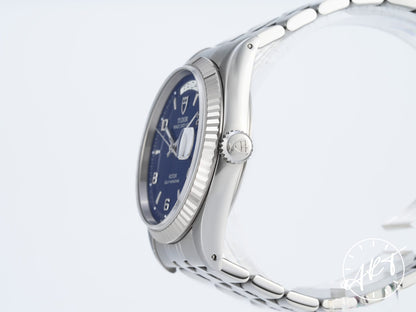 Tudor Prince Day-Date Blue Arabic Dial 18K WG & SS Auto Watch 76214 BP