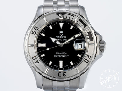 Tudor Prince Date Hydronaut Black Dial SS Auto Diver Watch 89190P w/ B&P