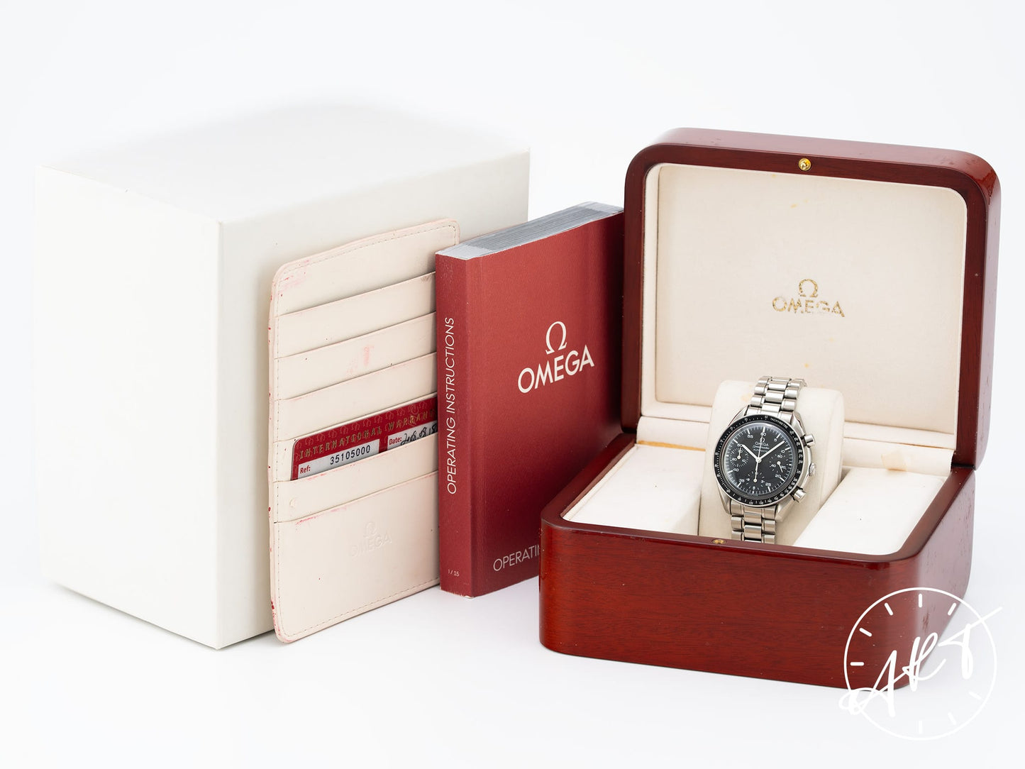 Omega Speedmaster Reduced Chronograph Black Dial SS Auto Watch 3510.50.00 w/ B&P