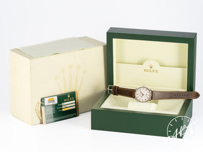 Rolex Cellini Silver Computer Dial 18K White Gold Manual Watch 5115/9 w/ B&P