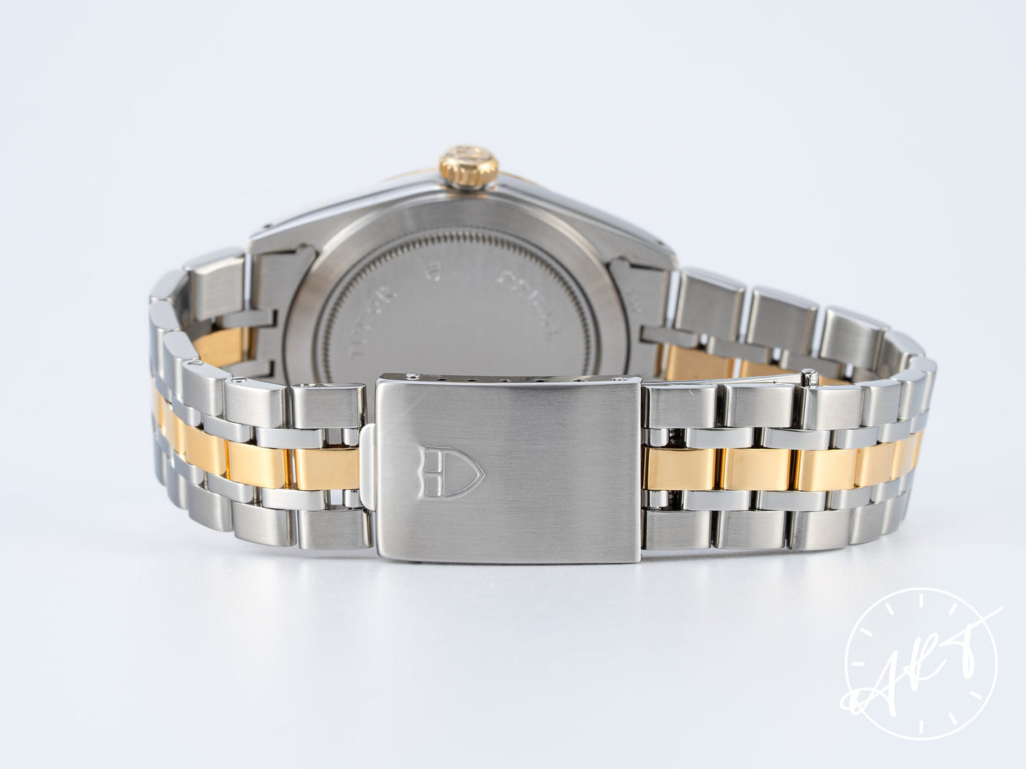 Tudor Prince Day-Date White Arabic Dial 18K Gold & SS Watch 76213