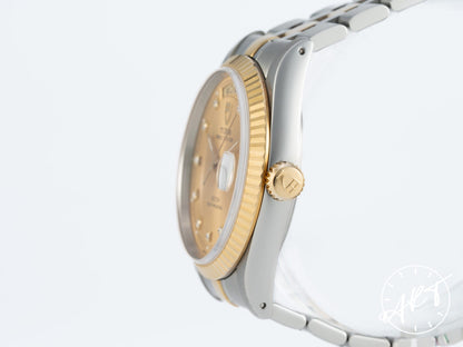 Tudor Prince Day-Date Gold Diamond Dial 18K Gold & SS Watch 76213 BP