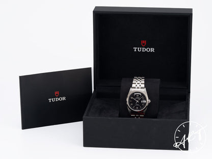 Tudor Prince Day-Date Black Arabic Dial SS Auto Watch 76214 w/ Box