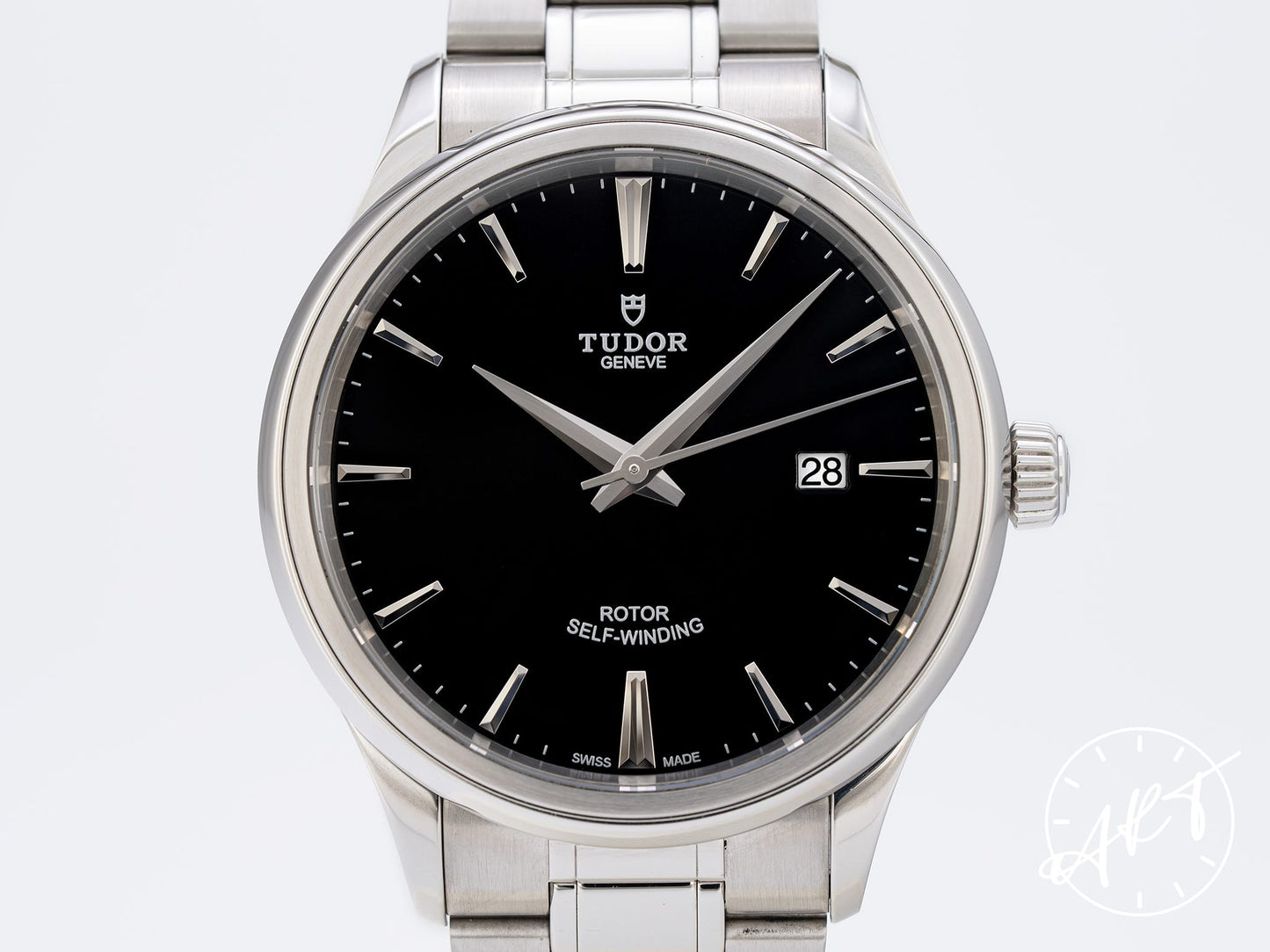 Tudor Style 41 Black Dial Stainless Steel Auto Watch 12700 w/ Paper & Manual