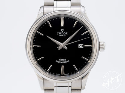 Tudor Style 41 Black Dial Stainless Steel Auto Watch 12700 w/ Paper & Manual