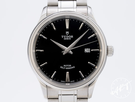 Tudor Style 41 Black Dial Stainless Steel Auto Watch 12700 w/ Paper & Manual