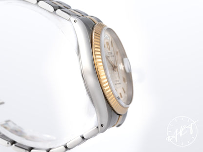 Tudor Prince Day-Date Silver Logo Dial 18K Gold & SS 50th Anniv Watch 76213 w/ Paper
