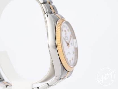 Tudor Prince Day-Date White Diamond Dial 18K Gold & SS Auto Watch 76213