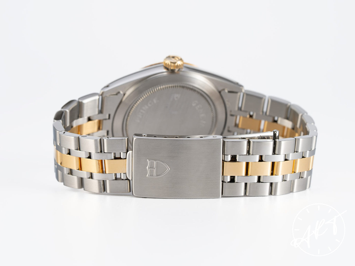 Tudor Prince Day-Date Black Dial Two-Tone 18K Gold & SS Watch 76213 BP