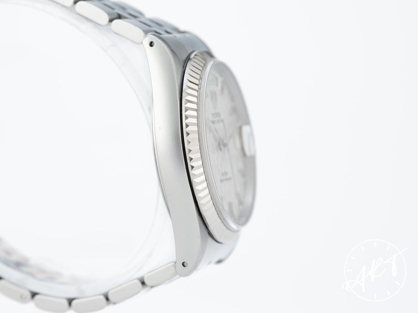 Tudor Prince Day-Date Silver Linen Dial SS Auto Watch 76214