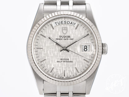 Tudor Prince Day-Date Silver Linen Dial SS Auto Watch 76214