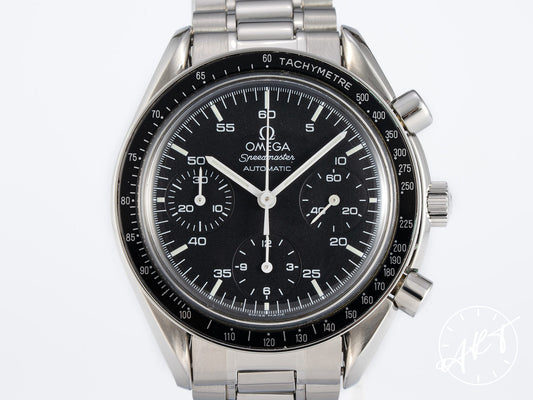 Omega Speedmaster Reduced Chronograph Black Dial SS Auto Watch 3510.50.00 w/ B&P