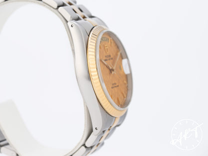 Tudor Prince Day-Date Gold Linen Dial 18K Gold & SS Watch 76213