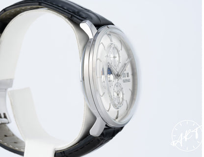 NEW Oupinke Moonphase Silver Dial SS Auto Watch 3309 w/ Paper & Manual