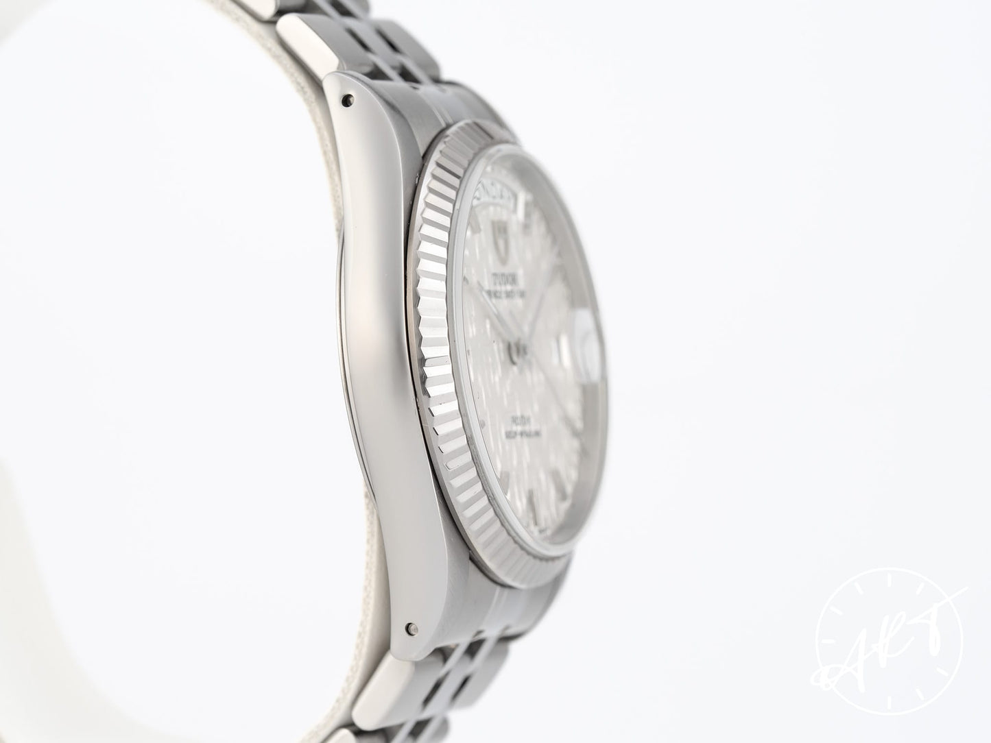 Tudor Prince Day-Date Silver Linen Dial SS Auto Watch 76214
