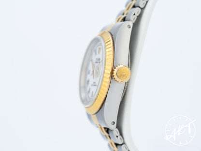 Tudor Princess Date White Roman Dial 18K Gold & SS Auto Ladies Watch 92413