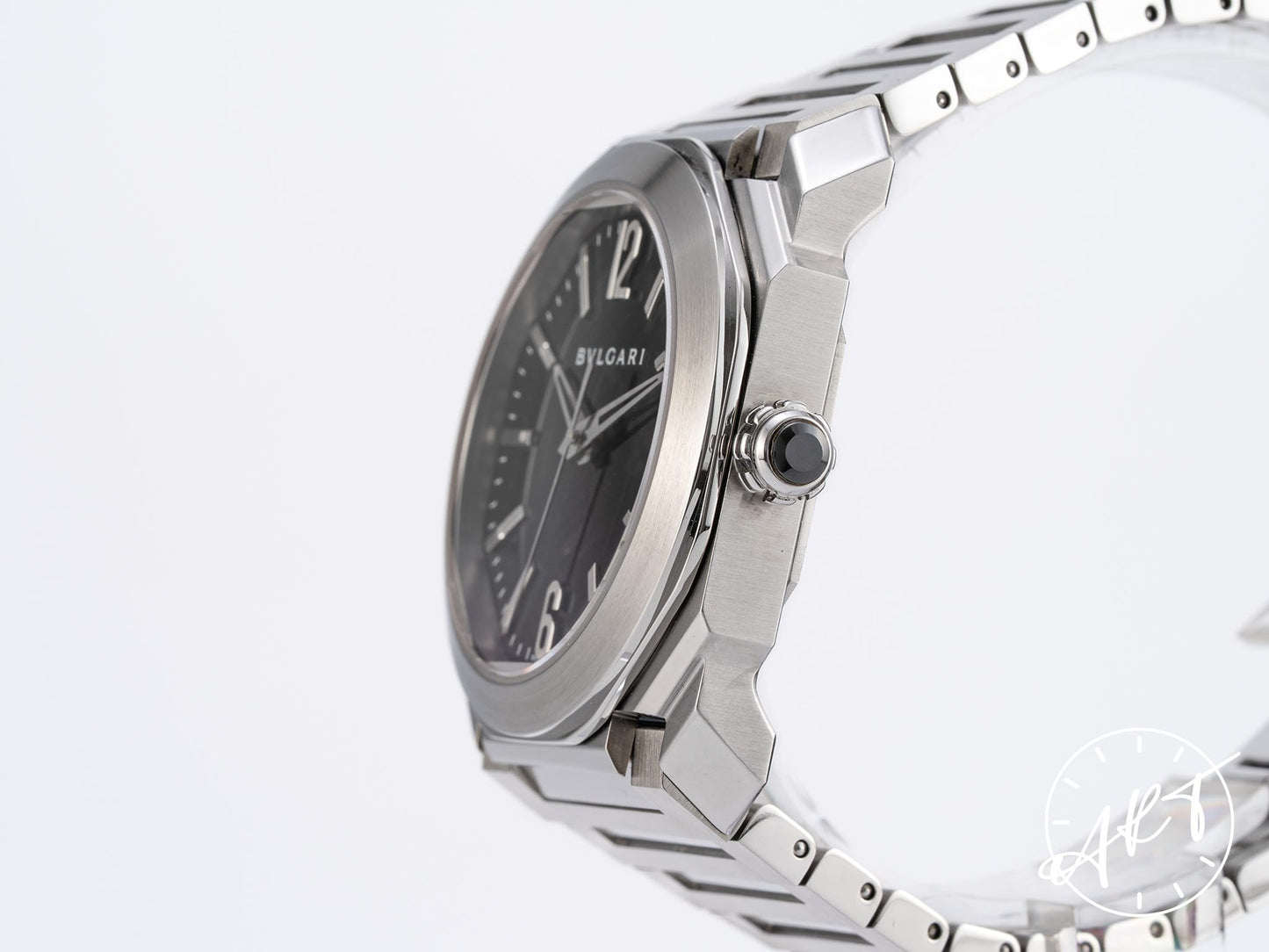 Bvlgari Octo Solotempo 38 Black Dial Stainless Steel Auto Watch BGO 38 S w/ B&P