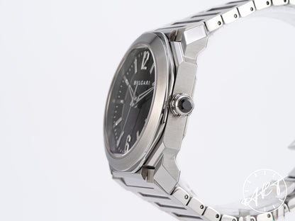 Bvlgari Octo Solotempo 38 Black Dial Stainless Steel Auto Watch BGO 38 S w/ B&P