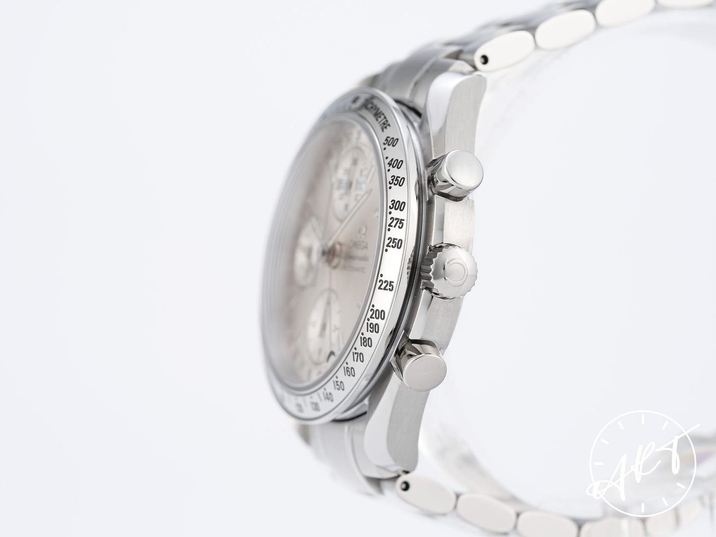 Omega Speedmaster Triple Date Chrono Silver Dial SS Watch 3523.30.00 w/ Papers