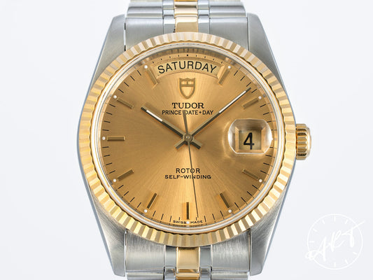 Tudor Prince Day-Date Gold Dial Two-Tone 18K Gold & SS Auto Watch 76213