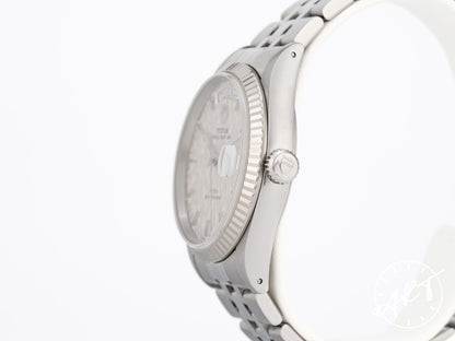 Tudor Prince Day-Date Silver Linen Dial SS Auto Watch 76214