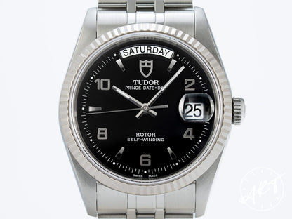 Tudor Prince Day-Date Black Arabic Dial SS Auto Watch 76214