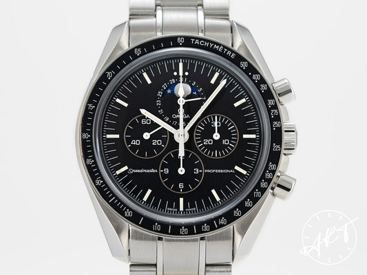 Omega Speedmaster Professional Moonphase Black Dial SS Watch 3576.50.00 BP
