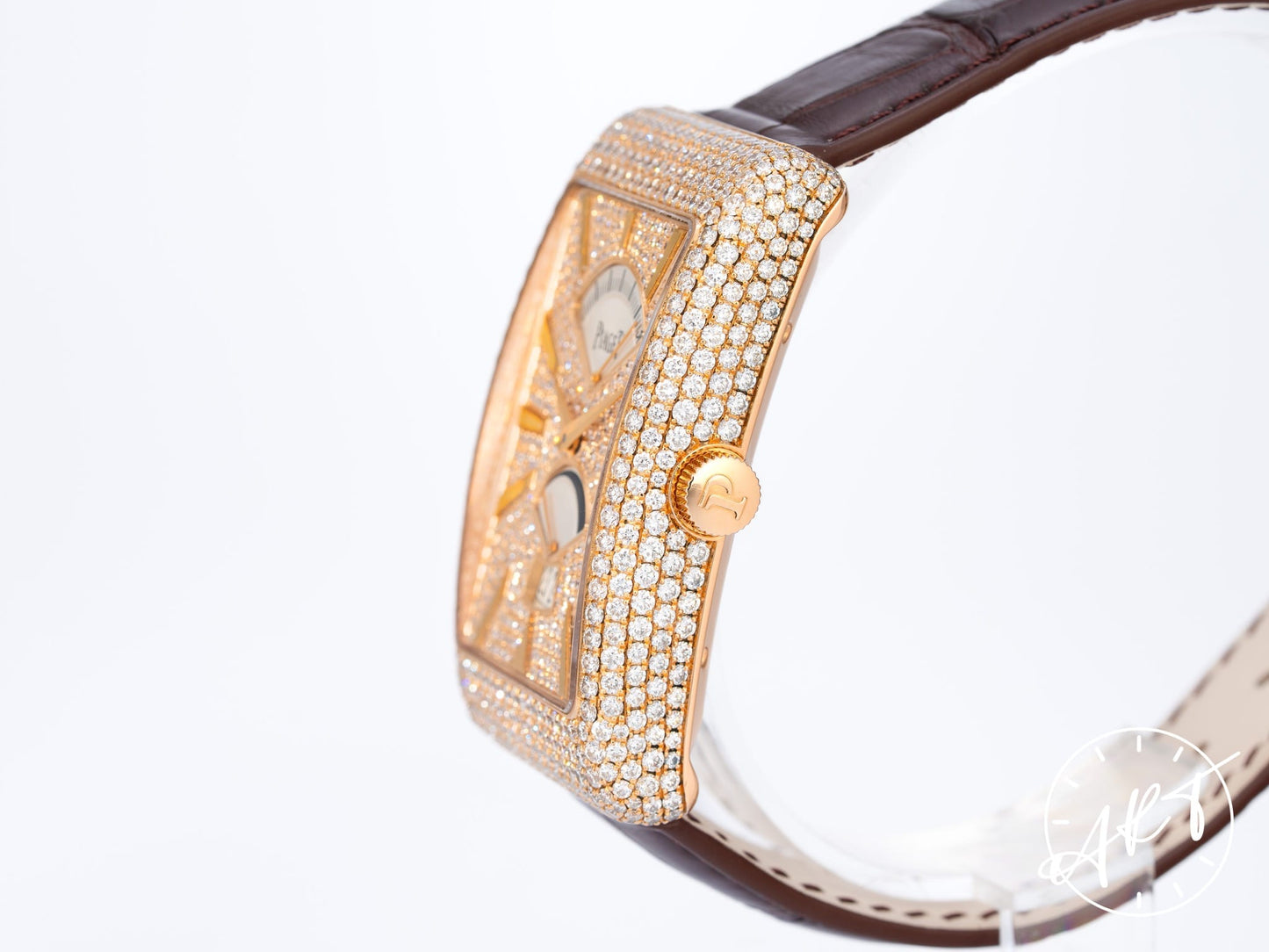 Piaget Black Tie Retrograde Second 18K RG FACTORY Diamond Auto Watch GOA33060 w/ B&P