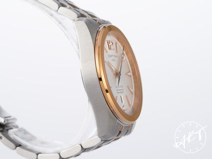 NEW Certina DS Action Chronometer Silver Dial Two-Tone RG Plated & SS Quartz Watch w/ Paper