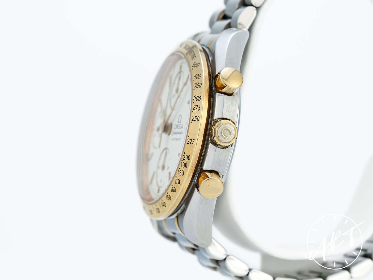 Omega Speedmaster Date 39 Chrono White Dial 18K Gold & SS Watch 3311.20.00