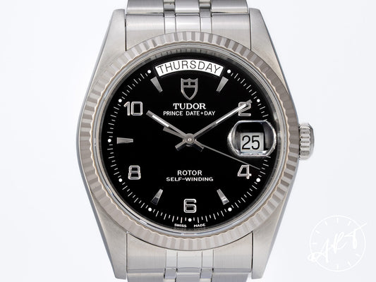 Tudor Prince Day-Date Black Arabic Dial SS Auto Watch 76214