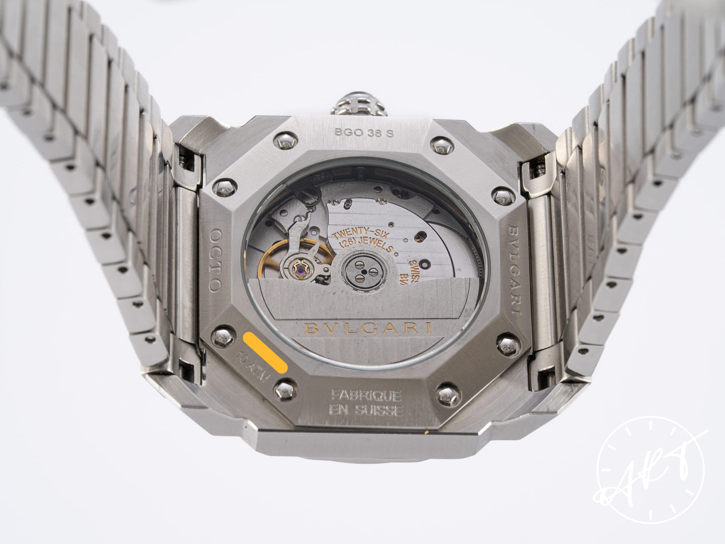 Bvlgari Octo Solotempo 38 Black Dial Stainless Steel Auto Watch BGO 38 S w/ B&P