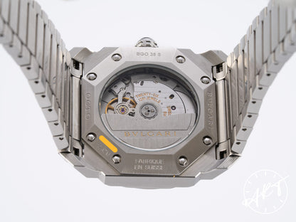 Bvlgari Octo Solotempo 38 Black Dial Stainless Steel Auto Watch BGO 38 S w/ B&P