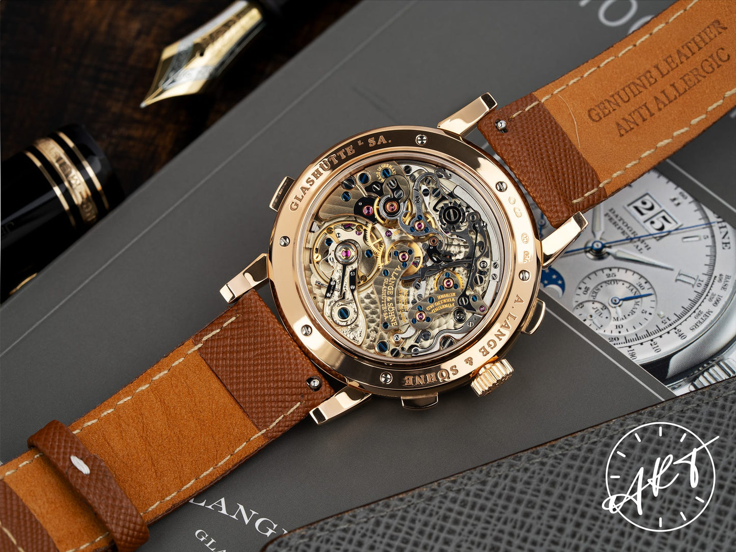 A. Lange & Söhne Datograph Perpetual Calendar Moonphase Silver Dial 18K RG Watch 410.032 BP
