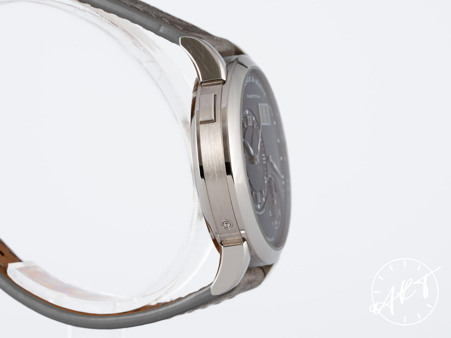 A. Lange & Söhne Lange 1 Moonphase Black Dial 18K White Gold Manual Watch 192.029 w/ B&P
