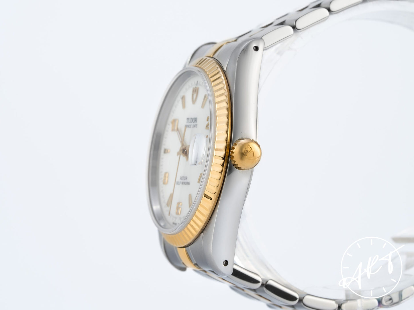 Tudor Prince Date Silver MOP Dial Two-Tone 18K Gold & SS Auto Watch 74033