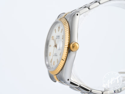 Tudor Prince Date Silver MOP Dial Two-Tone 18K Gold & SS Auto Watch 74033