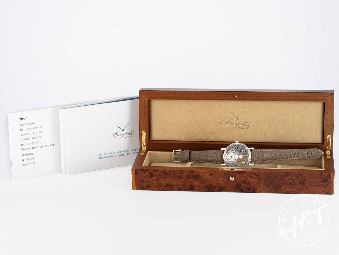 Breguet Tradition Power Reserve Silver Dial 18K WG Manual Watch 7057BB w/ B&P