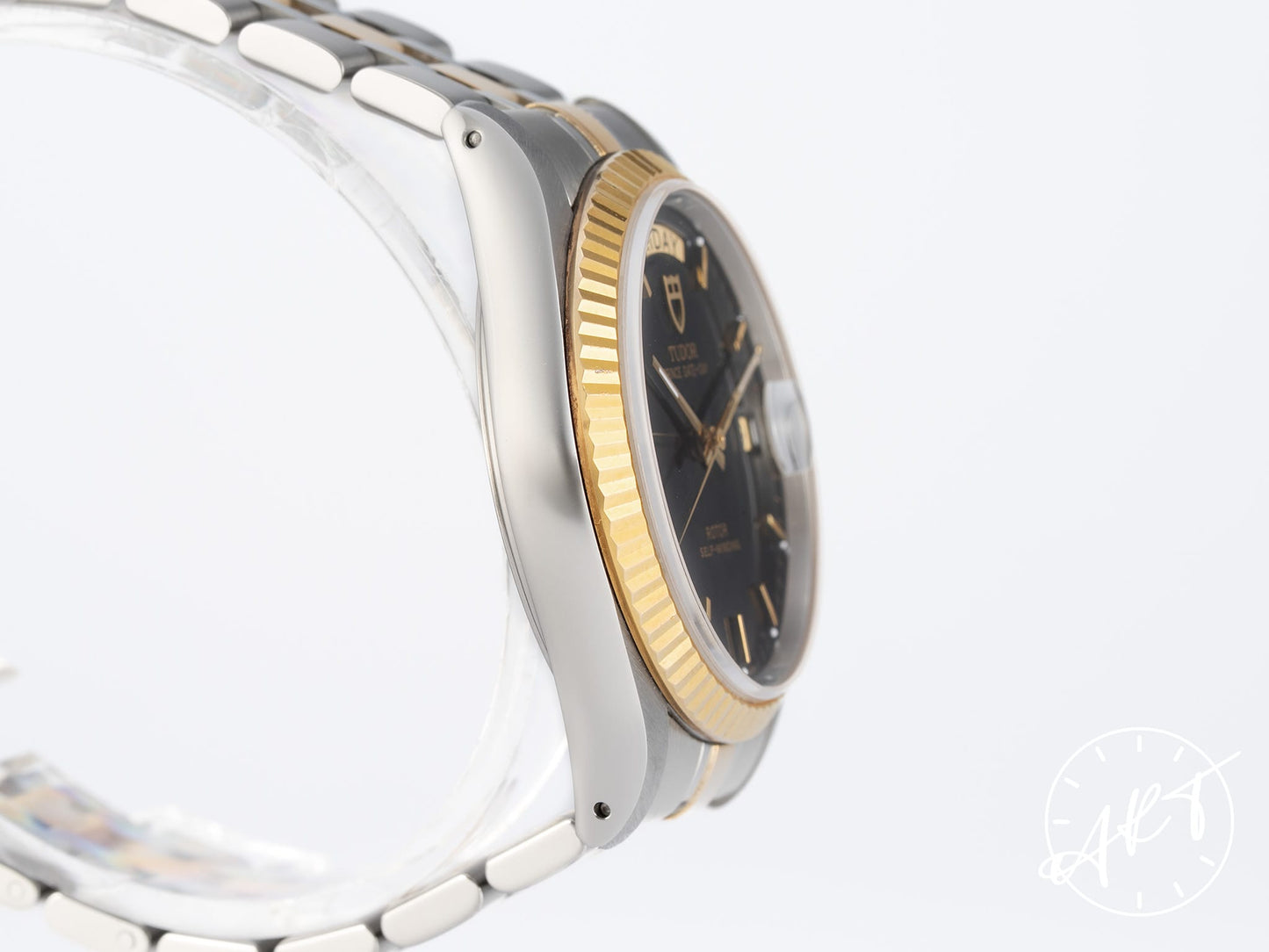 Tudor Prince Day-Date Black Dial Two-Tone 18K Gold & SS Watch 76213 BP