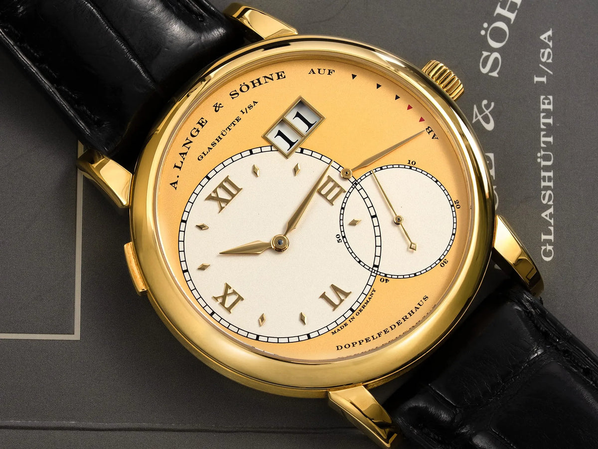 A. Lange & Söhne Grand Lange 1 Gold & White Dial 18K Yellow Gold Watch 115.021 w/ Papers