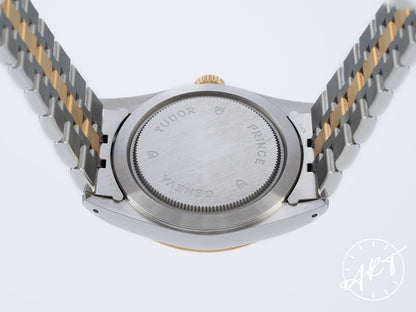 Tudor Prince Day-Date Gold Linen Dial 18K Gold & SS Watch 76213 BP
