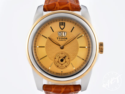 Tudor Glamour Double Date Gold Dial Stainless Steel Auto Watch 57003