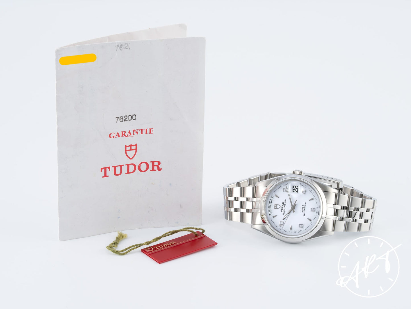 Tudor Prince Day-Date White Arabic Dial SS Auto Watch 76200 w/ Paper