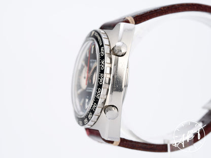 Vintage Heuer Autavia Chronograph Reverse Panda Dial SS Auto Watch 1163